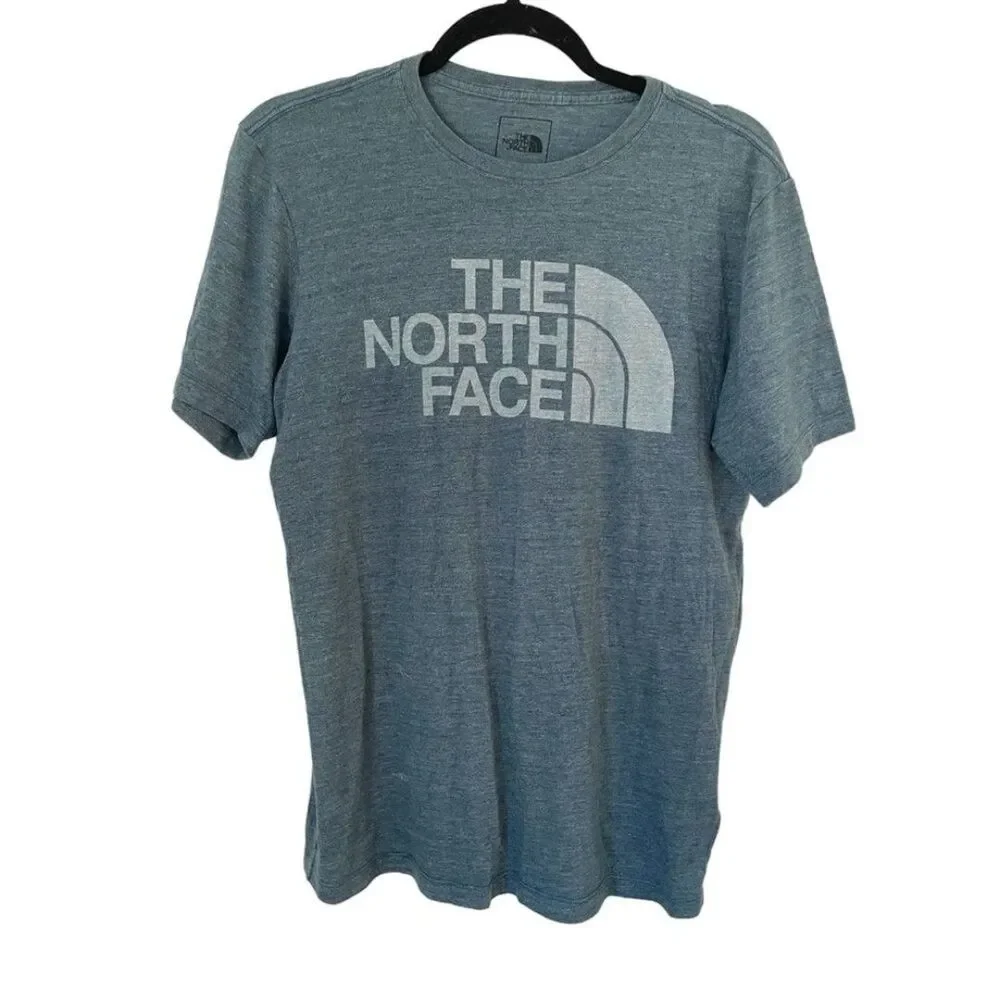 THE NORTH FACE shirt blue Half Dome Triblend Mens T-Shirt size medium